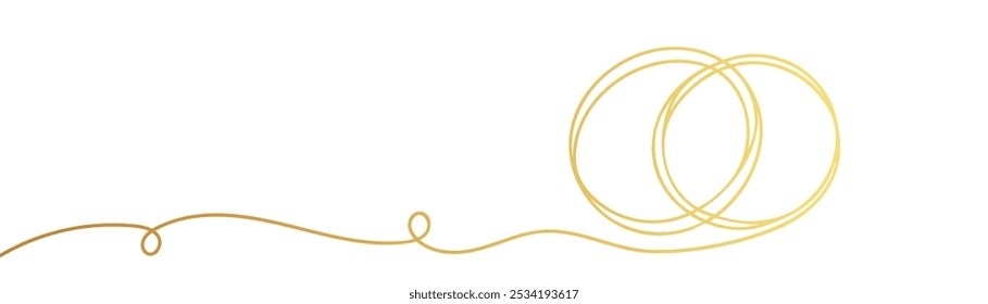 Wedding rings line art vector illustration