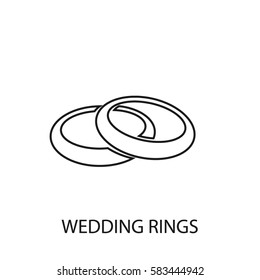 wedding rings line icon