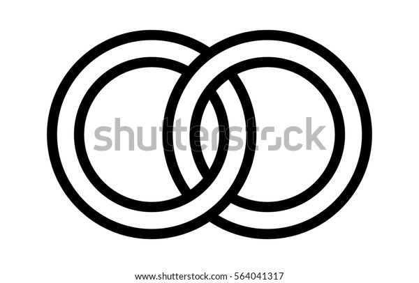 Wedding Rings Linked Together Symbol Marriage Stock Vector (Royalty ...