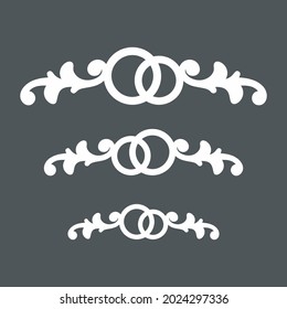 Wedding rings love Floral swirl Ornamental decoration element vector quality vector illustration cut svg