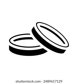 wedding rings love glyph icon vector. wedding rings love sign. isolated symbol illustration