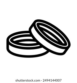 wedding rings love line icon vector. wedding rings love sign. isolated contour symbol black illustration