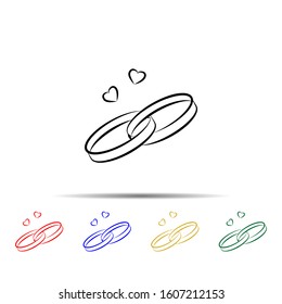 wedding rings multi color style icon. Simple thin line, outline vector of wedding icons for ui and ux, website or mobile application