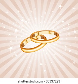 Wedding rings on the radial background