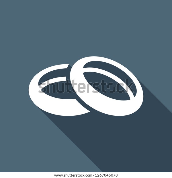 Wedding Rings Pair Circles Simple Icon Stock Vector Royalty Free 1267045078
