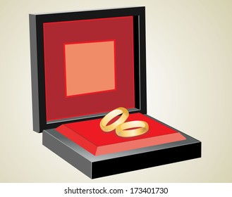 Wedding rings in red box