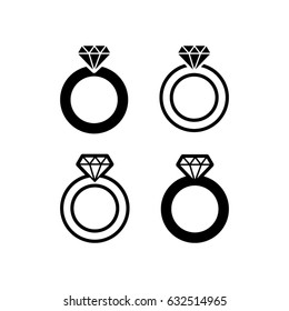 Wedding Rings Set Stock Vector (Royalty Free) 632514965