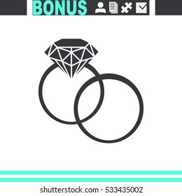 Wedding rings sign icon.
