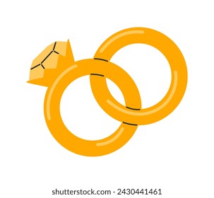 Hochzeitsring-Zeichen. Vektor-Illustration im handgezeichneten Stil 