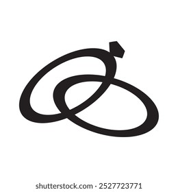 wedding rings silhouette design isolated