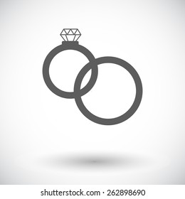 Wedding rings. Single flat icon on white background. Vector illustration.