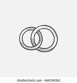 Wedding rings sketch icon for web, mobile and infographics. Hand drawn vector isolated icon.