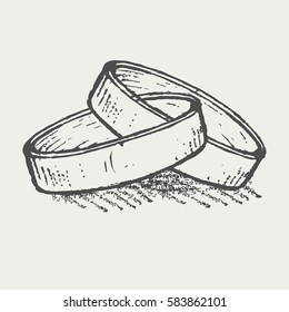 Wedding Rings Sketch. Vector Illustration.