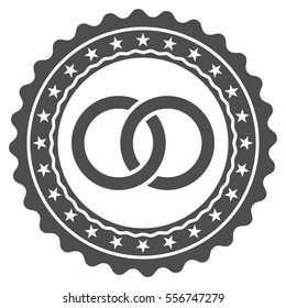 Wedding Rings Stamp vector icon. Flat gray symbol. Pictogram is isolated on a white background. Designed for web and software interfaces.