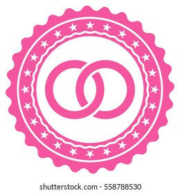 Wedding Rings Stamp vector icon. Flat pink symbol. Pictogram is isolated on a white background. Designed for web and software interfaces.