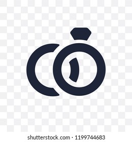 Wedding Rings transparent icon. Wedding Rings symbol design from Wedding and love collection. Simple element vector illustration on transparent background.