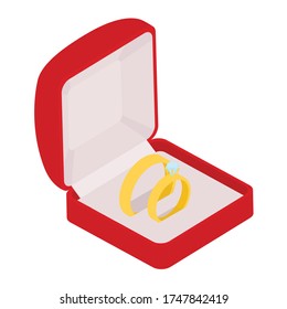 Wedding rings vector engagement symbol gold jewellery for proposal marriage wed sign will you marry me bridal illustration set isolated on white background