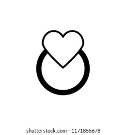 wedding rings, vector icon