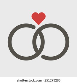 Wedding rings vector icon