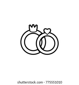 Wedding rings vector icon