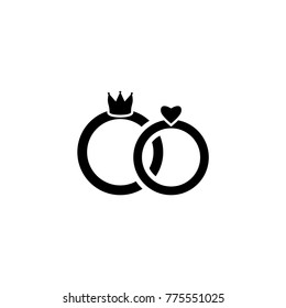 Wedding rings vector icon