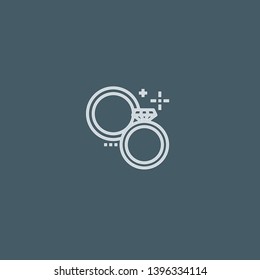 Wedding Rings vector icon. Wedding Rings concept stroke symbol design. Thin graphic elements vector illustration, outline pattern for your web site design, logo, UI. EPS 10.