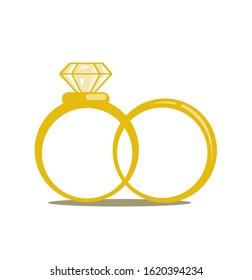 Wedding rings vector icon design