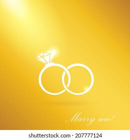Wedding rings vector icon. Wedding invitation. Jewelry