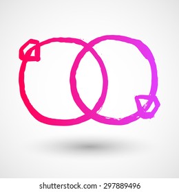 Wedding rings vector icon on a white background