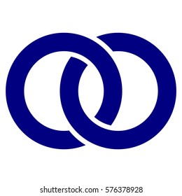 Wedding Rings vector icon symbol. Flat pictogram designed with navy blue and isolated on a white background.
