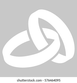 Wedding Rings vector icon symbol. Flat pictogram designed with white and isolated on a silver gray background.