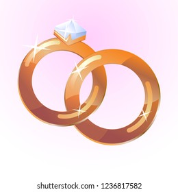 Wedding rings vector illustration