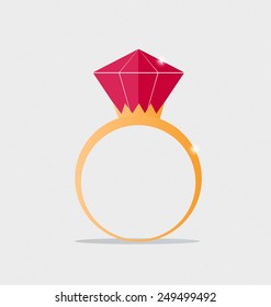 Anillos de boda. Ilustración vectorial.