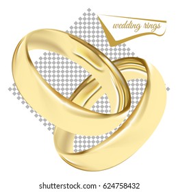 Wedding Rings. Vector Illustration.  