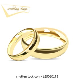 Wedding Rings. Vector illustration. 