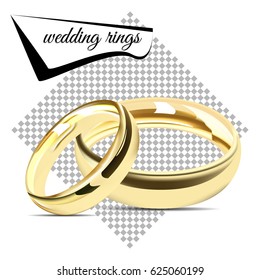 Wedding Rings. Vector illustration. 