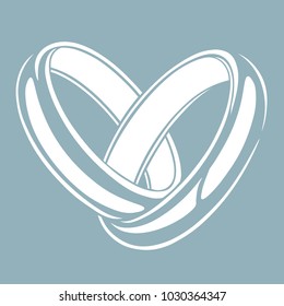 Wedding rings vector illustration. Laser cut. Plotter cutting. Crafts from paper. Sticker