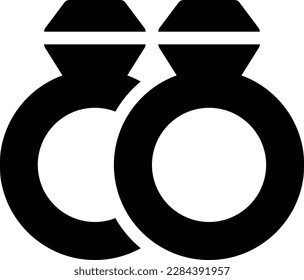 wedding rings Vector illustration on a transparent background.Premium quality symbols.Glyphs vector icon for concept and graphic design.