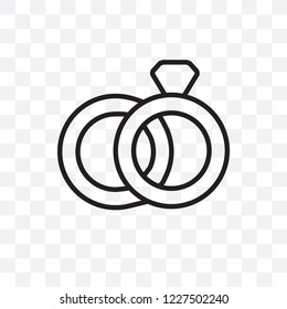 Wedding Rings vector linear icon isolated on transparent background, Wedding Rings transparency concept can be used for web and mobile