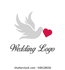 Wedding romance couple logo design concept