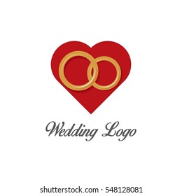 Wedding romance couple logo design concept