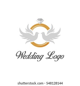 Wedding romance couple logo design concept