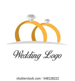 Wedding romance couple logo design concept