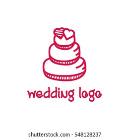 Wedding romance couple logo design concept