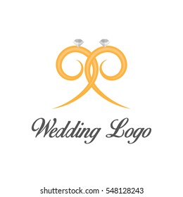 Wedding romance couple logo design concept