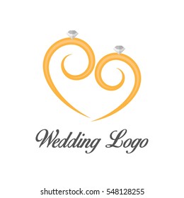 Wedding romance couple logo design concept