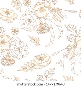 Wedding romantic floral seamless pattern