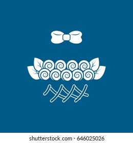 Wedding Roses Flat Icon On Blue Background