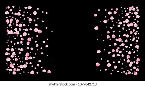 Wedding Sakura Cherry, Rose Petals Nice Confetti. Magic Vector Peach, Apple Flower. Soft Sakura Cherry and Rose Confetti Falling Down. Nice Fragrant, Natural Cosmetics, Beauty Background.