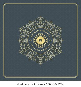 Wedding save the date invitation card design template vector illustration. Wedding invite title vintage typographic badge.